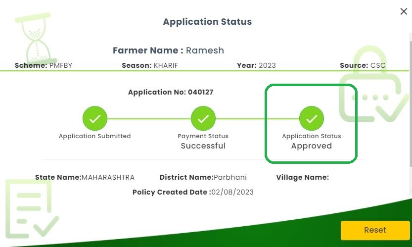 application status approved